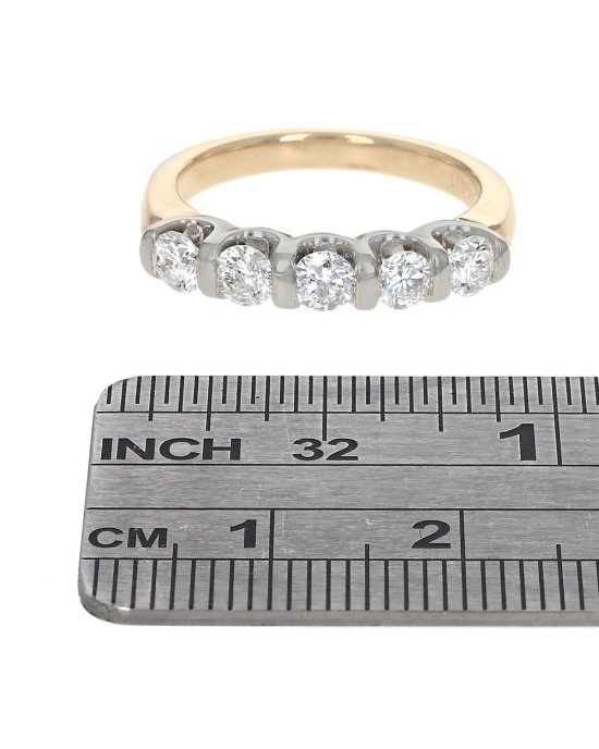 5 Stone Bar Set Diamond Ring